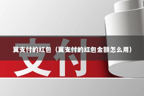 翼支付的红包(翼支付的红包金额怎么用)